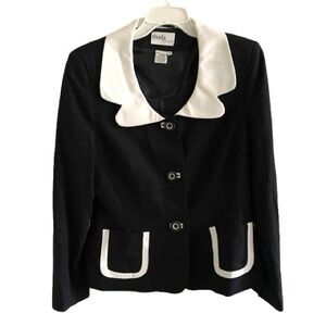 Vintage midnight blue and White Women's Jacket career corporate 12